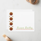 Thanksgiving Turkije zijdelingse gepersonaliseerde Notitiekaartje (Voorkant / Achterkant in situ)