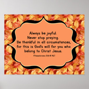 Thanksgiving tweeslachtig poster 1 thess 5:1618 NL
