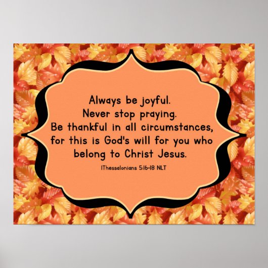 Thanksgiving tweeslachtig poster 1 thess 5:1618 NL (Voorkant)