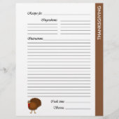 THANKSGIVING tweezijdige Recipe Pages (Voorkant)