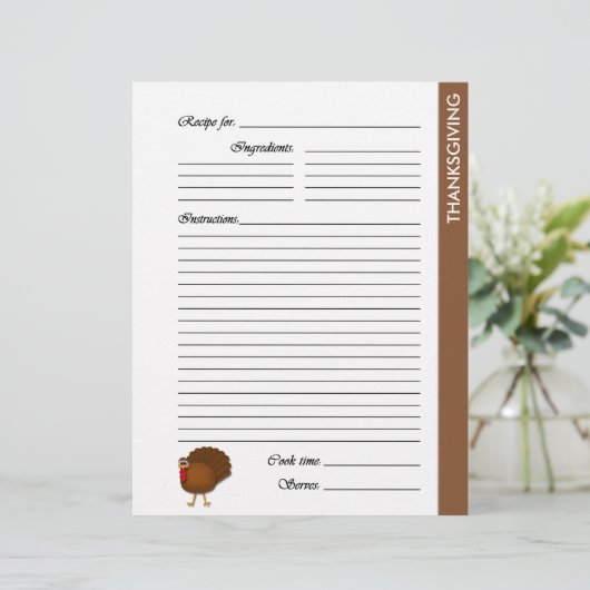 THANKSGIVING tweezijdige Recipe Pages (Staand voorkant)