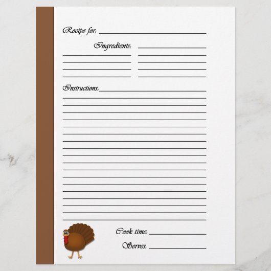 THANKSGIVING tweezijdige Recipe Pages (Achterkant)