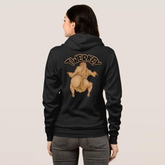 Thanksgiving Twerkey Adult Full-Zip Hoodie (Achterkant volledig)