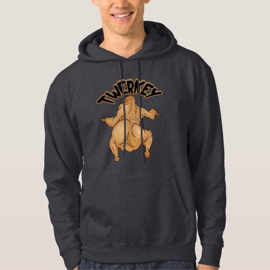 Thanksgiving Twerkey Adult Pullover Hoodie (Voorkant)