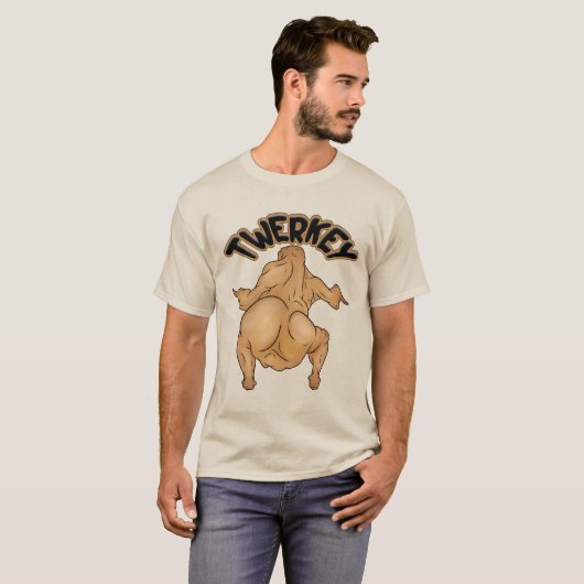 Thanksgiving Twerkey Basic T-shirt (Voorkant volledig)