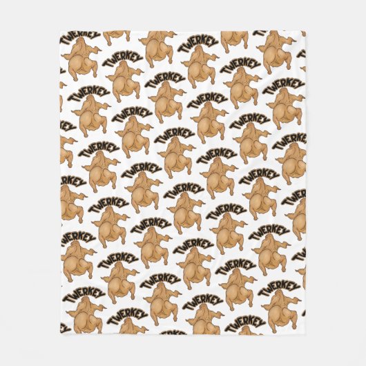 Thanksgiving Twerkey Fleece Blanket Deken (Voorkant)