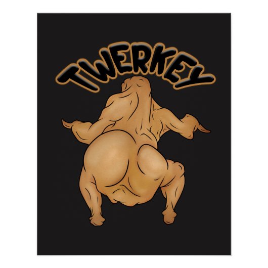 Thanksgiving Twerkey Glanzende Poster (Voorkant)