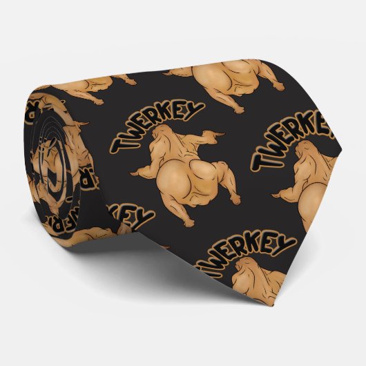 Thanksgiving Twerkey Neck Tie Stropdas (Opgerold)