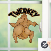 Thanksgiving Twerkey Ruitstickers Raamsticker (Huis)