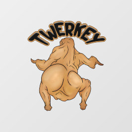Thanksgiving Twerkey Ruitstickers Raamsticker