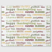 Thanksgiving Typografie Cadeaupapier (Vlak)