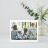 Thanksgiving typografie Foto gepersonaliseerd Briefkaart (Staand voorkant)