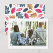 Thanksgiving typografie Foto gepersonaliseerd Briefkaart (Voorkant / Achterkant)