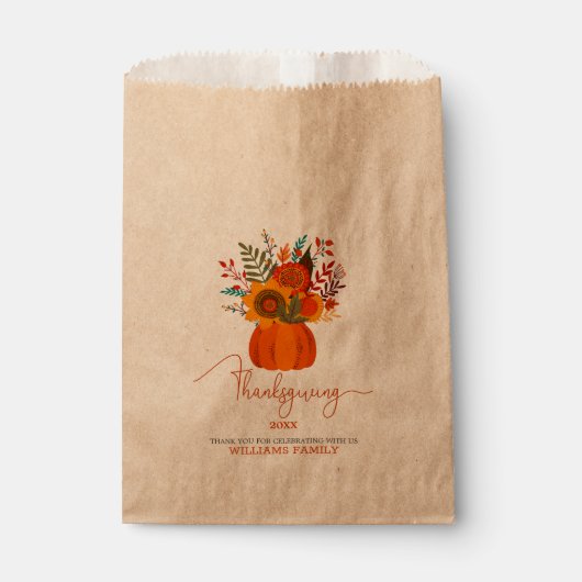 Thanksgiving typografie Herfst bloemen bouquet Bedankzakje (Voorkant)