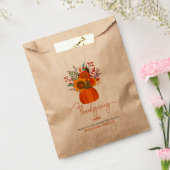 Thanksgiving typografie Herfst bloemen bouquet Bedankzakje (Gezegeld)