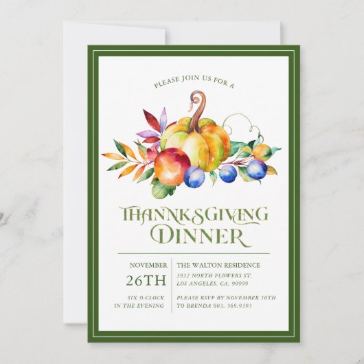 Thanksgiving Typografie Herfst Oogst Boeket Feestdagenkaart (Voorkant)