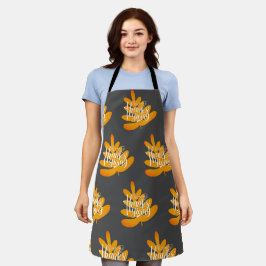 Thanksgiving Typografie met Herfst Leaf Apron Schort