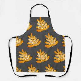 Thanksgiving Typografie met Herfst Leaf Apron Schort