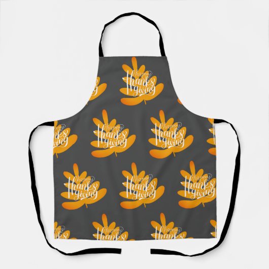 Thanksgiving Typografie met Herfst Leaf Apron Schort (Voorkant)