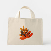 Thanksgiving Typografie met Herfst Leaf Mini Tote Bag (Achterkant)