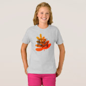 Thanksgiving Typografie met Herfst Leaf T-shirt (Voorkant volledig)