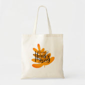 Thanksgiving Typografie met Herfst Leaf Tote Bag (Voorkant)