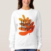 Thanksgiving Typografie met Herfst Leaf Trui (Voorkant)
