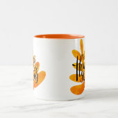 Thanksgiving Typografie met Herfst Leaf Tweekleurige Koffiemok (Center)