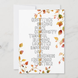 Thanksgiving-typografie van dankbaarheid en vreugd feestdagenkaart