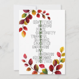 Thanksgiving-typografie van dankbaarheid en vreugd feestdagenkaart