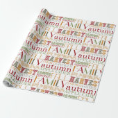 Thanksgiving Typography Design Wrapping Paper Cadeaupapier (Uitgerold)