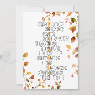 Thanksgiving Typography of Gratitude and Joy  Feestdagenkaart