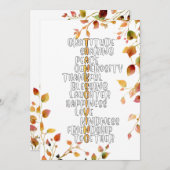 Thanksgiving Typography of Gratitude and Joy Feestdagenkaart (Voorkant / Achterkant)