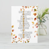 Thanksgiving Typography of Gratitude and Joy Feestdagenkaart (Staand voorkant)