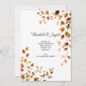 Thanksgiving Typography of Gratitude and Joy Feestdagenkaart (Achterkant)