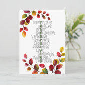 Thanksgiving Typography of Gratitude and Joy  Feestdagenkaart (Staand voorkant)