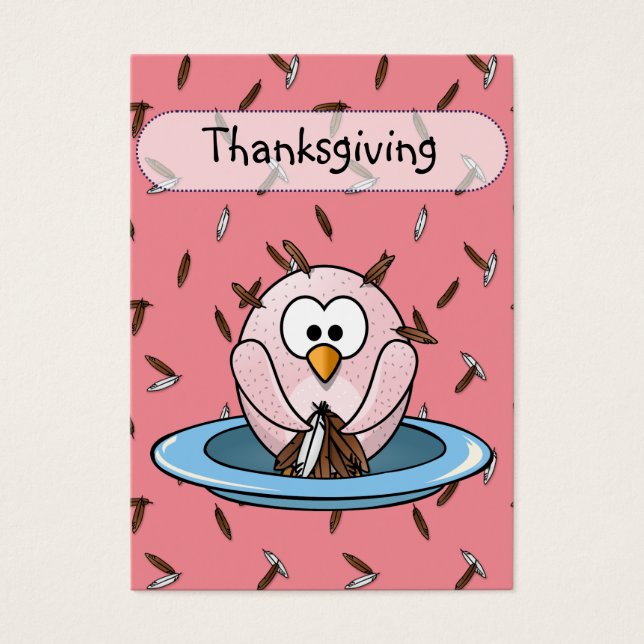 Thanksgiving uil visitekaartjes (Voorkant)