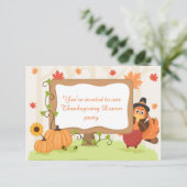Thanksgiving uit kalkoenen kaart (Staand voorkant)