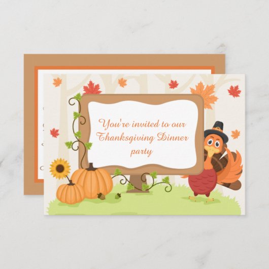 Thanksgiving uit kalkoenen kaart (Voorkant / Achterkant)