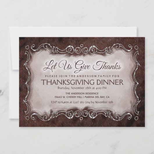 Thanksgiving uitnodigen - Laten we Bedankt geven Kaart (Voorkant)