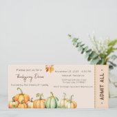 Thanksgiving uitnodigen, Thanksgiving diner uitnod Feestdagenkaart (Staand voorkant)