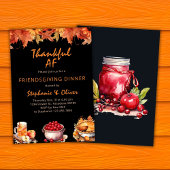 Thanksgiving Uitnodiging Dankbaar AF Friendsgiving
