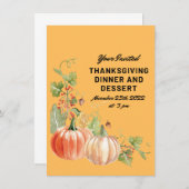 Thanksgiving Uitnodiging, diner en dessert Bedankkaart (Voorkant / Achterkant)