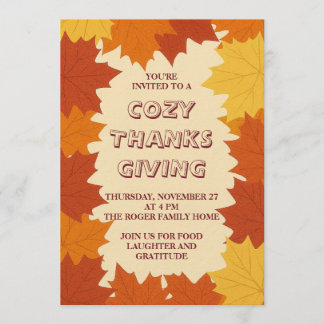 Thanksgiving Uitnodiging – Herfstbladeren vallen