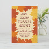 Thanksgiving Uitnodiging – Herfstbladeren vallen (Staand voorkant)