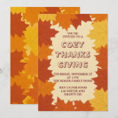 Thanksgiving Uitnodiging – Herfstbladeren vallen (Voorkant / Achterkant)