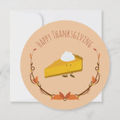 Thanksgiving Uitnodiging met decoratie en taart (Achterkant)