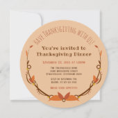 Thanksgiving Uitnodiging met decoratie en taart (Voorkant)