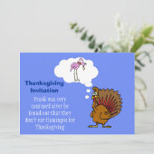 Thanksgiving Uitnodiging met kalkoen (Staand voorkant)