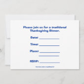 Thanksgiving Uitnodiging met kalkoen (Achterkant)
